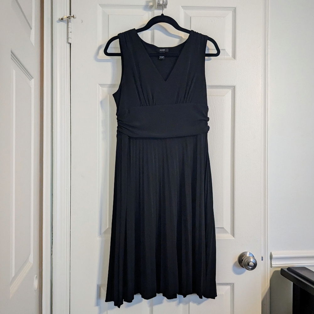 Pleated skirt little black dress, petite size